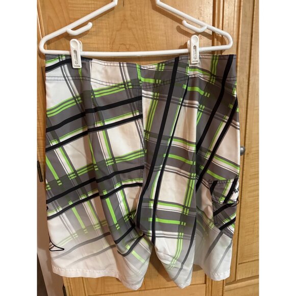 Hurley Mens Plaid Swim Trunks With Drawstring & Pocket Guessing Size M - Picture 5 of 6